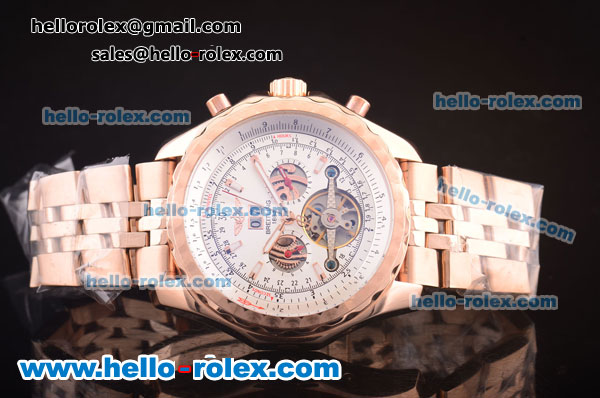 Breitling for Bentley Automatic Tourbillon Full Rose Gold and White Dial - Click Image to Close