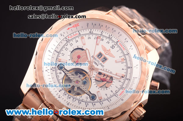 Breitling for Bentley Automatic Tourbillon Full Rose Gold and White Dial - Click Image to Close