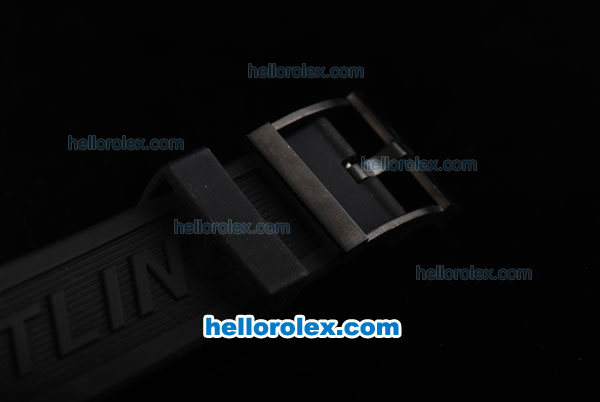 Breitling Avenger Chronograph Miyota Quartz Movement PVD Case with Black Dial-Black Rubber Strap - Click Image to Close