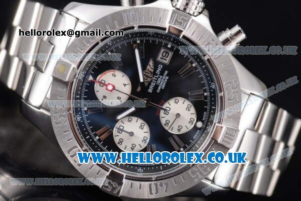 Breitling Avenger Seawolf Chrono Miyota OS10 Quartz Stainless Steel Case/Bracelet with Black Dial and Stick Markers - Click Image to Close