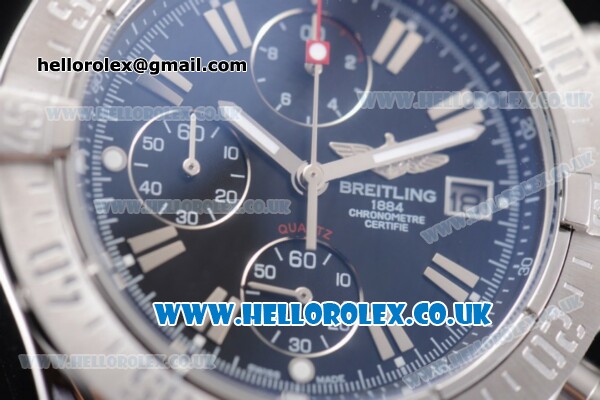 Breitling Avenger Seawolf Chrono Miyota OS10 Quartz Steel Case with Black Dial Black Rubber Strap and Stick Markers - Click Image to Close