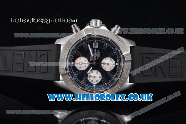 Breitling Avenger Seawolf Chrono Miyota OS10 Quartz Steel Case with Black Dial White Subdials and Stick Markers - Click Image to Close