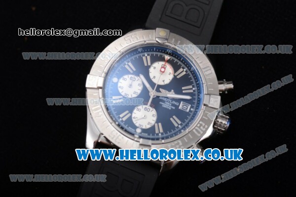 Breitling Avenger Seawolf Chrono Miyota OS10 Quartz Steel Case with Black Dial White Subdials and Stick Markers - Click Image to Close