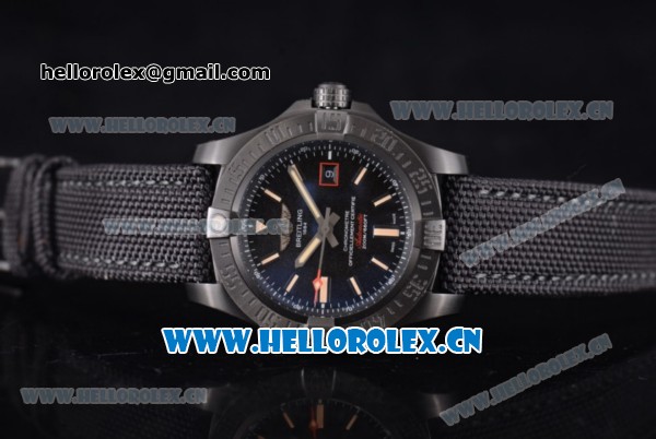 Breitling Avenger BlackBird Swiss ETA 2824 Automatic Titanium Case with Black Dial Black Leather Strap and Stick Markers - Click Image to Close