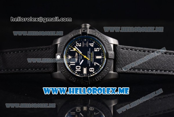 Breitling Avenger Seawolf Code Yellow Swiss ETA 2836 Automatic PVD Case with Black Dial and Black Leather Strap Yellow Second Hand (H) - Click Image to Close