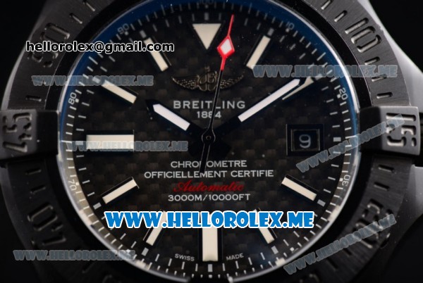 Breitling Avenger Seawolf II 75 Anniversary Army Air Swiss ETA 2836 Automatic PVD Case with Black Dial and Army Green Leather Strap Stick Markers (H) - 1:1 Original - Click Image to Close