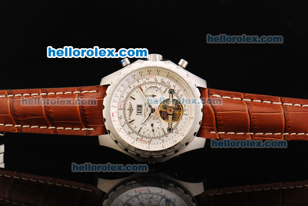 Breitling for Bentley Motors Automatic Tourbillon with White Dial-Big Calendar - Click Image to Close