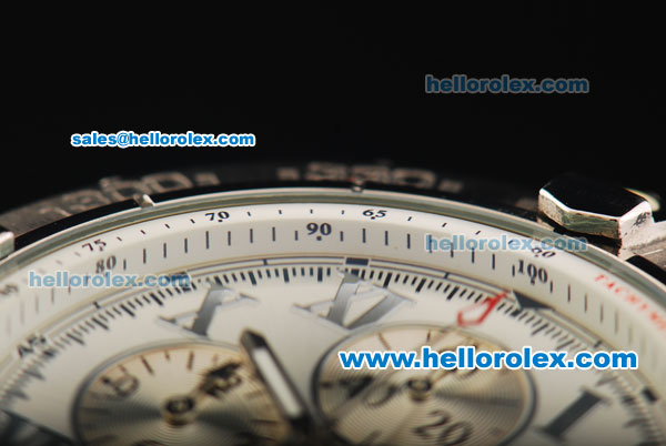 Breitling Chronomat Evolution Quartz Movement with Full White Dials and Silver Stick Markers-SSband - Click Image to Close