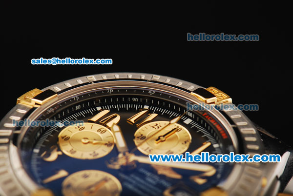 Breitling Chronomat Evolution Chronograph Swiss Valjoux 7750 Automatic Movement Steel Case with Gold Arabic Numerals and Two Tone Strap - Click Image to Close