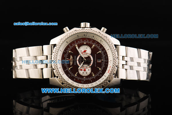 Breitling Bentley Supersports Chronograph Miyota Quartz Movement Full Steel with Brown Dial and Stick Markers - Click Image to Close