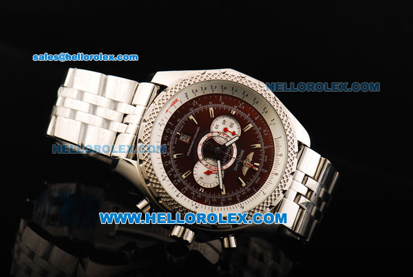 Breitling Bentley Supersports Chronograph Miyota Quartz Movement Full Steel with Brown Dial and Stick Markers - Click Image to Close