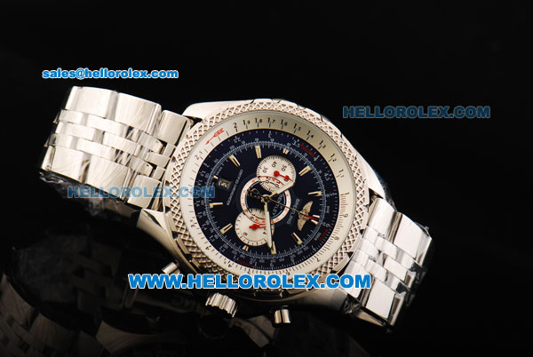 Breitling Bentley Supersports Chronograph Miyota Quartz Movement Full Steel with Blue Dial and Honeycomb Bezel - Click Image to Close