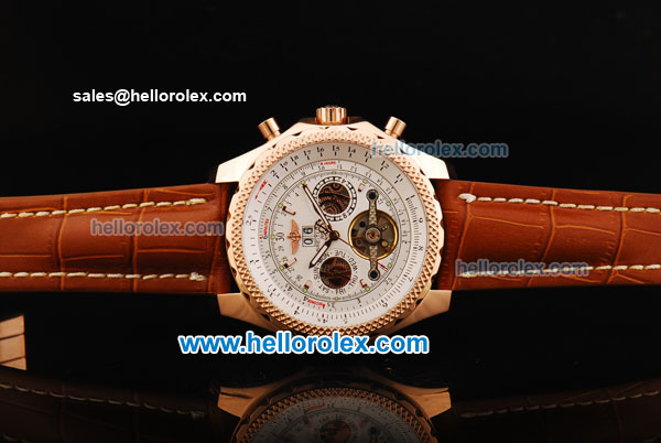 Breitling for Bentley Automatic Tourbillon Rose Gold Case with White Dial - Click Image to Close