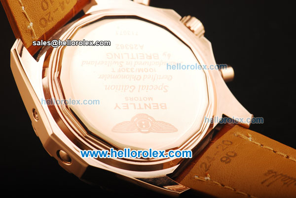 Breitling for Bentley Automatic Tourbillon Rose Gold Case with White Dial - Click Image to Close