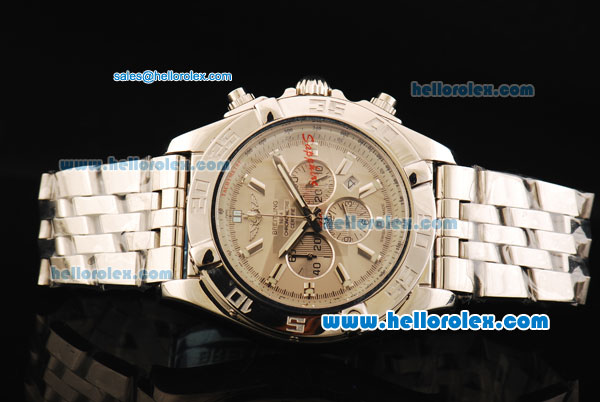 Breitling Chronomat B01 Chronograph Quartz Movement Full Steel with Grey Dial and Stick Markers - Click Image to Close