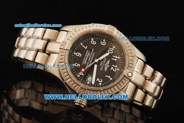 Breitling Avenger Seawolf Swiss ETA 2836 Automatic Movement Titanium Case with Black Dial and White Markers - Click Image to Close