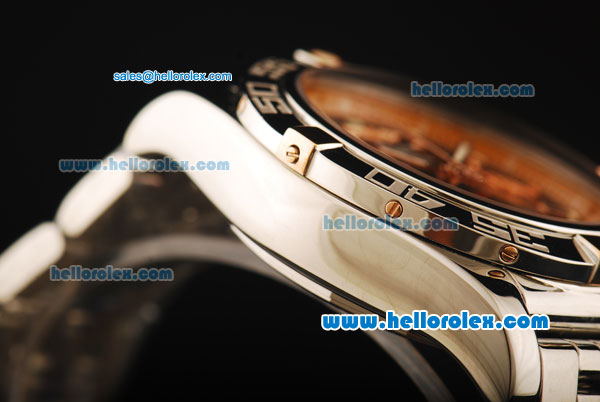 Breitling Chronomat B01 Chronograph Swiss Valjoux 7750 Automatic Movement Full Steel with Orange Dial and Stick Markers - Click Image to Close
