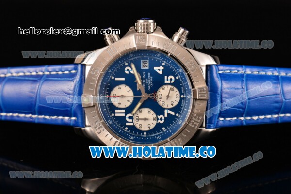 Breitling Avenger Seawolf Miyota Quartz Steel Case with Blue Dial and White Arabic Numeral Markers - Click Image to Close