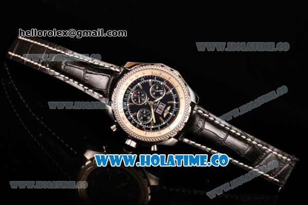 Breitling Bentley 6.75 Speed Chrono Swiss Valjoux 7750 Automatic Steel Case with Black Dial and Stick Markers (GF) - Click Image to Close