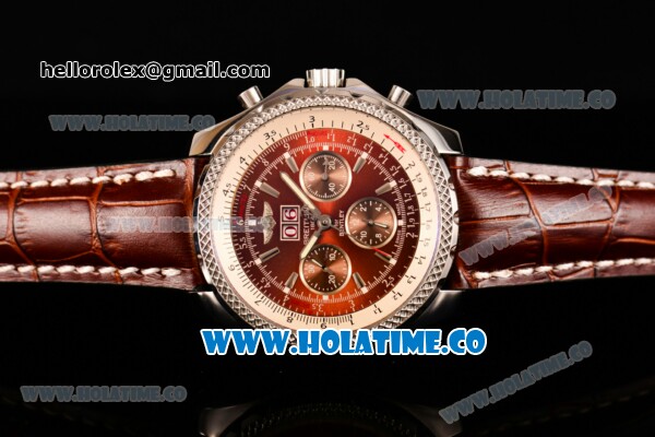 Breitling Bentley 6.75 Speed Chrono Swiss Valjoux 7750 Automatic Steel Case with Brown Dial and Stick Markers (GF) - Click Image to Close