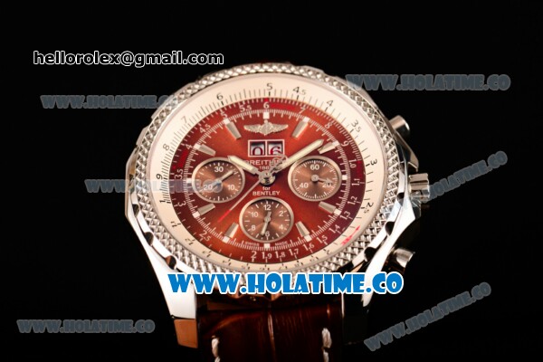 Breitling Bentley 6.75 Speed Chrono Swiss Valjoux 7750 Automatic Steel Case with Brown Dial and Stick Markers (GF) - Click Image to Close