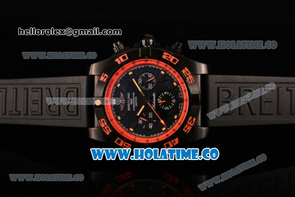 Breitling Chronomat B01 Chrono Swiss Valjoux 7750 Automatic PVD Case with Black Dial and Orange Inner Bezel (GF) - Click Image to Close