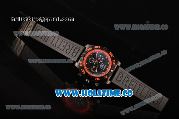 Breitling Chronomat B01 Chrono Swiss Valjoux 7750 Automatic PVD Case with Black Dial and Orange Inner Bezel (GF) - Click Image to Close