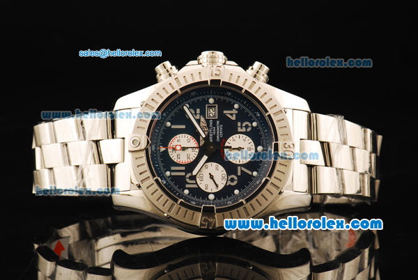 Breitling Super Avenger Chronograph Swiss Valjoux 7750 Automatic Movement Full Steel with Blue Dial and White Subdials-1:1 Original - Click Image to Close
