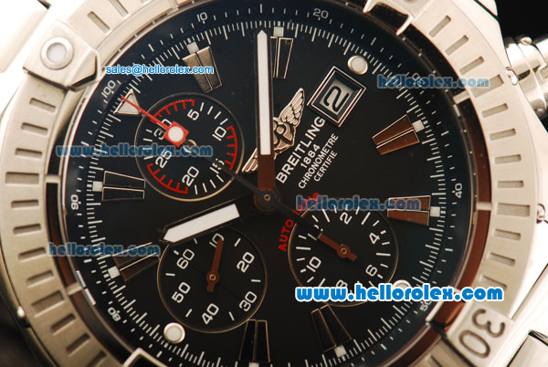 Breitling Super Avenger Chronograph Swiss Valjoux 7750 Automatic Movement Full Steel with Black Dial-1:1 Original - Click Image to Close