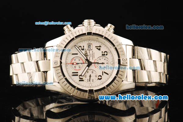 Breitling Super Avenger Chronograph Swiss Valjoux 7750 Automatic Movement Full Steel with Arabic Numerals-1:1 Original - Click Image to Close