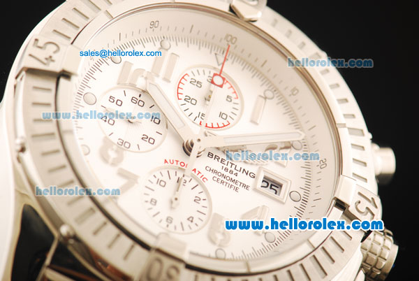 Breitling Super Avenger Chronograph Swiss Valjoux 7750 Automatic Movement Full Steel with Arabic Numerals-1:1 Original - Click Image to Close