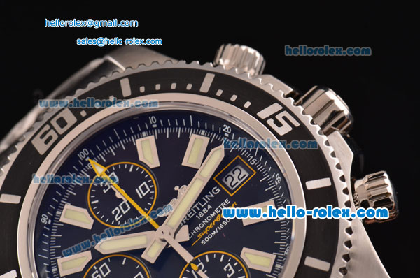Breitling Superocean Chronograph II Swiss Valjoux 7750-SHG Automatic Steel Case with Stick Markers and Black Dial - Click Image to Close