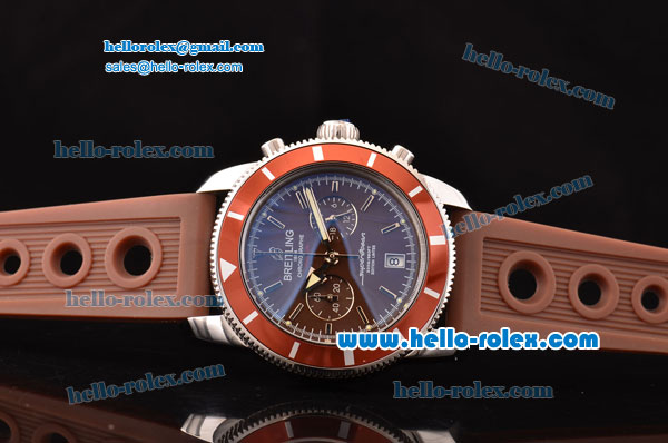 Breitling Superocean Heritage Chronograph Miyota Quartz Steel Case with Brown Dial and Brown Rubber Strap - Click Image to Close