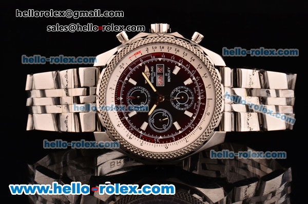 Breitling Bentley GT II Chrono Swiss Valjoux 7750-SHG Automatic Steel Case with Stick Markers and Brown/Black Dial - Click Image to Close