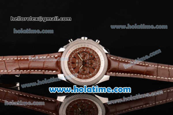 Breitling Bentley Barnato Chrono Swiss Valjoux 7750-SHG Automatic Stainless Steel Case with Brown Leather Bracelet and Brown Dial - Click Image to Close