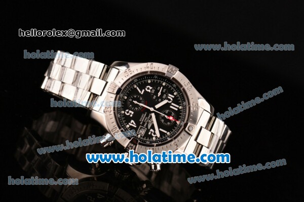 Breitling Avenger Skyland Chrono Swiss Valjoux 7750 Automatic Steel Case/Strap with Black Dial and White Arabic Numeral Markers - 1:1 Original (H) - Click Image to Close