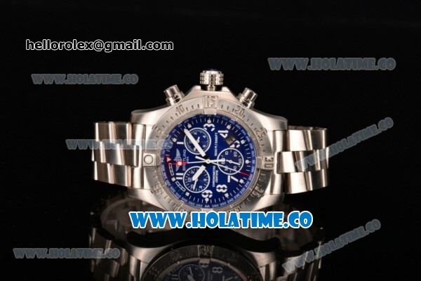 Breitling Aeromarine Avenger Seawolf Chrono Swiss Quartz Full Steel with Blue Dial and White Arabic Numeral Markers - Click Image to Close