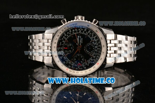 Breitling Montbrillant Datora Chrono Swiss Valjoux 7751 Automatic Steel Case/Bracelet with Black Dial and Stick Markers - 1:1 Original (J12) - Click Image to Close