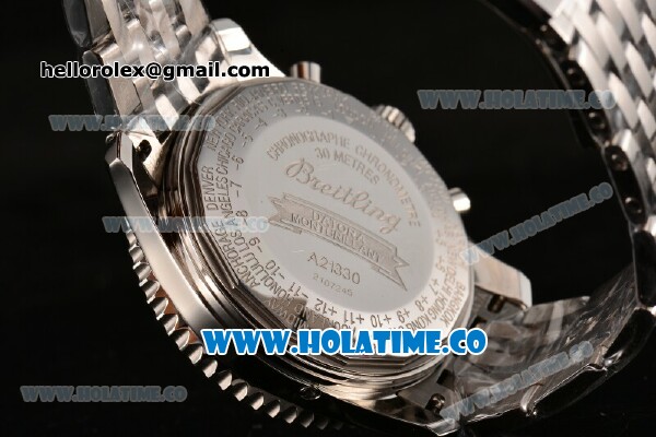 Breitling Montbrillant Datora Chrono Swiss Valjoux 7751 Automatic Steel Case/Bracelet with Black Dial and Stick Markers - 1:1 Original (J12) - Click Image to Close