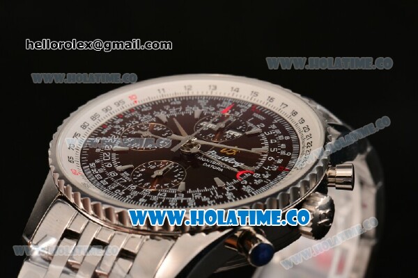 Breitling Montbrillant Datora Chrono Swiss Valjoux 7751 Automatic Steel Case/Bracelet with Brown Dial and Stick Markers - 1:1 Original (J12) - Click Image to Close