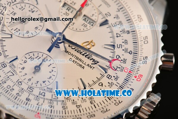 Breitling Montbrillant Datora Chrono Swiss Valjoux 7751 Automatic Steel Case/Bracelet with White Dial and Stick Markers - 1:1 Original (J12) - Click Image to Close