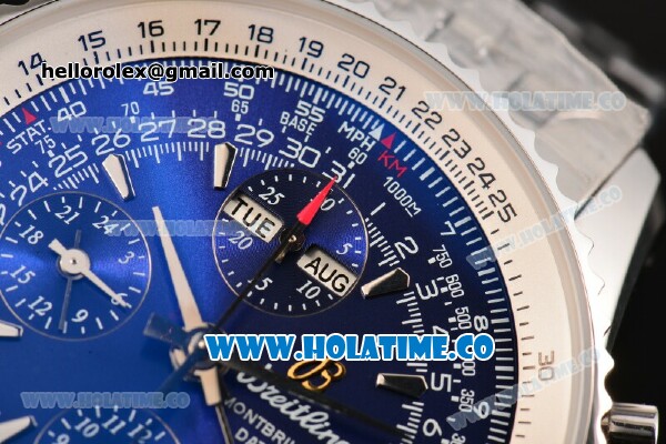 Breitling Montbrillant Datora Chrono Swiss Valjoux 7751 Automatic Steel Case/Bracelet with Blue Dial and Stick Markers - 1:1 Original (J12) - Click Image to Close