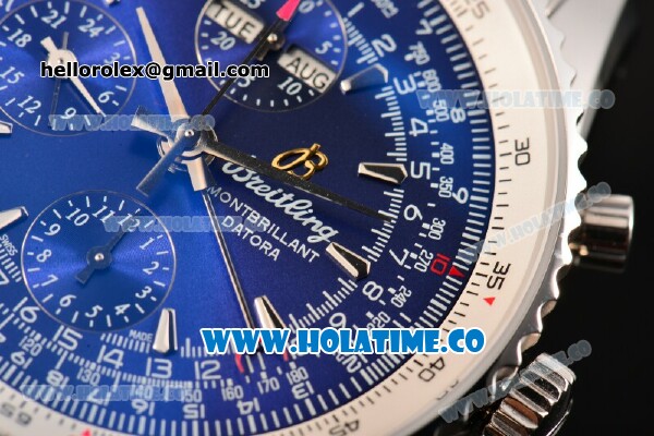 Breitling Montbrillant Datora Chrono Swiss Valjoux 7751 Automatic Steel Case/Bracelet with Blue Dial and Stick Markers - 1:1 Original (J12) - Click Image to Close