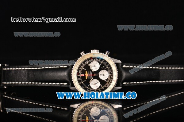 Breitling Navitimer 01 Chrono Swiss Valjoux 7750 Automatic Steel Case with Silver Stick Markers and Black Dial - 1:1 Original (JF) - Click Image to Close