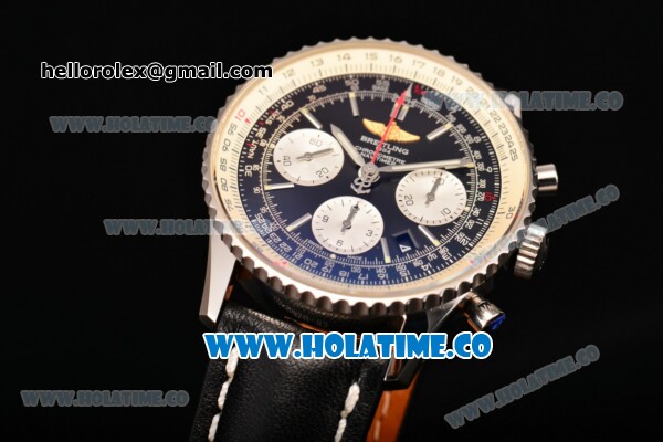 Breitling Navitimer 01 Chrono Swiss Valjoux 7750 Automatic Steel Case with Silver Stick Markers and Black Dial - 1:1 Original (JF) - Click Image to Close
