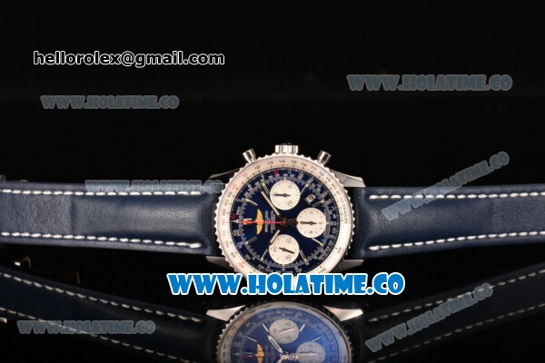 Breitling Navitimer 01 Chrono Swiss Valjoux 7750 Automatic Steel Case with Silver Stick Markers and Blue Dial - 1:1 Original (JF) - Click Image to Close