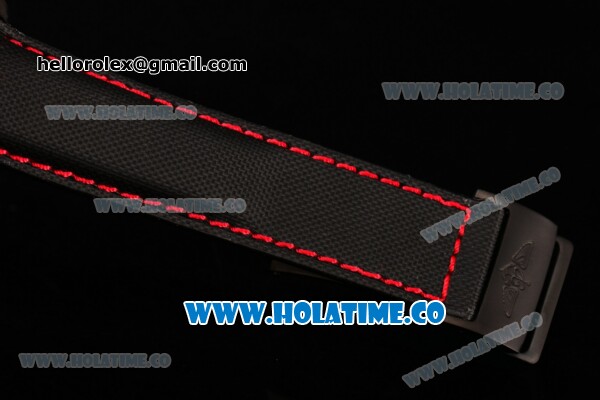 Breitling Avenger Skyland Chrono Swiss Quartz PVD Case with Black Dial and Red/Black Nylon Strap - Click Image to Close