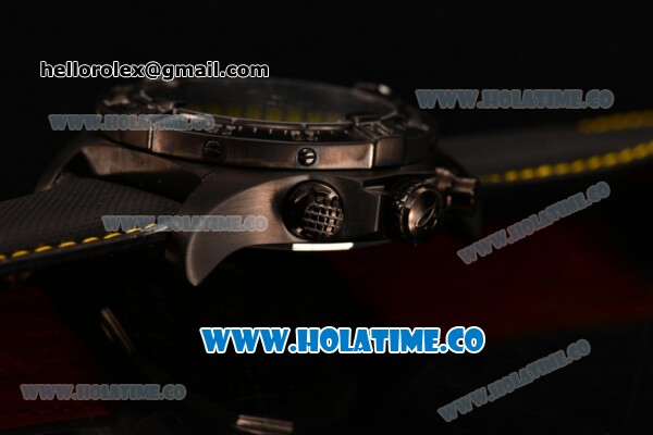Breitling Avenger Skyland Chrono Swiss Quartz PVD Case with Yellow/Black Nylon Strap and Black Dial - Click Image to Close