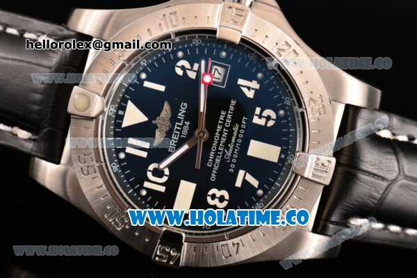 Breitling Avenger II Seawolf Asia 2813 Automatic Steel Case with Black Dial and Arabic Numeral Markers - Click Image to Close