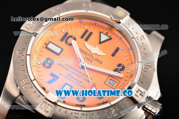 Breitling Avenger II Seawolf Asia 2813 Automatic Steel Case with Yellow Dial and Arabic Numeral Markers - Click Image to Close
